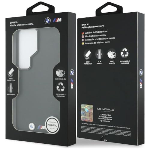 CG MOBILE BMW M Logos métalliques compatibles avec MagSafe Coque pour Samsung Galaxy S26 (noir)