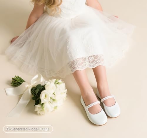 Image of PHIRAMIN Tollder Girl Dress Shoes - Little Girl Ballet Flats for Wedding Party