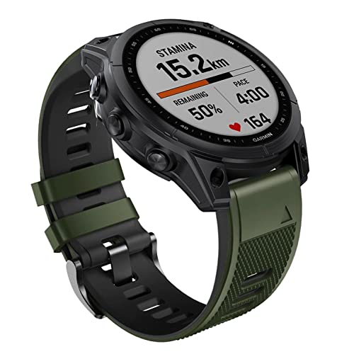 Ahayo Correa de silicona para Garmin Fenix 7X / Fenix 6X / Fenix 5X / Enduro, ajuste rápido, 26 mm, suave, transpirable, impermeable, para Garmin Tactix Delta / Descent Mk2i, Quick Fit 26mm Cover