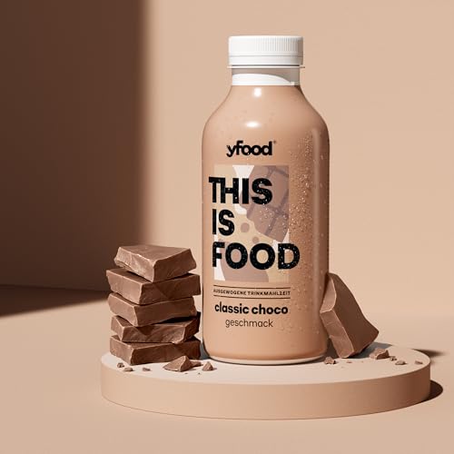 yfood Trinkmahlzeit Classic Choco - 12 x 500 ml für unterwegs & stressige Tage - vollwertig & ready-to-drink mit 30 g Eiweiß & Vitaminen - inkl. 3 € Pfand