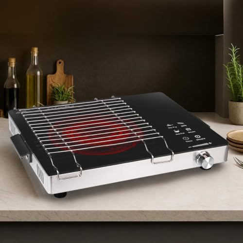 Image of Induction Infrared Grill Stand for Cooktop | Stainless Steel Universal Flame Diffuser Plate | Heat Diffuser for Gas & Induction Stove | Roti, Chapati, BBQ, Tandoor Grill Rack (grill 2)