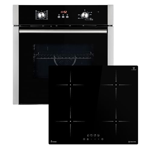 KKT KOLBE Autarkes Herdset | 60cm Einbaubackofen BO8805SS | 59cm Induktionskochfeld IH85900RL | Grill | Heißluft | Automatik-Timer | 2-fach Wärmeschutzverglasung | Kindersicherung | SET8805IH859RL