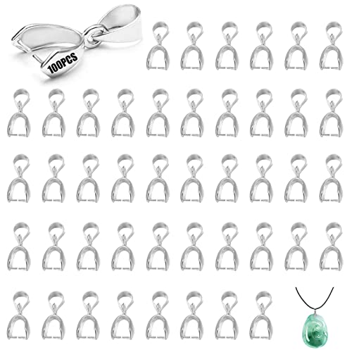 Pendentif Fermoir Pince 100 Pièces Attache Pendentif Fermoir Pinch Pincez Clip Fermoir Bélières pour Pendentif Fermoirs Argent Fermoir Pendentifs pour la Fabrication de Colliers Bracelets Boucles Cover