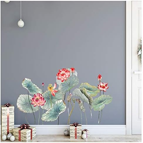 huayao Chinese Style Lotus Lotus Leaf Wall Sticker Tv Sofa Living Room ...