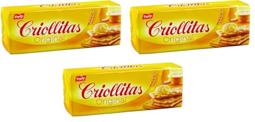 Cracker dall'Argentina, confezione da 3 Pack per 100 grammi cadauno - Galletitas Criollitas BAGLEY - ARCOR. Le famose gallette salate argentine, ideali per accompagnamento o per gli aperitivi.