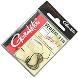 Gamakatsu Haken Wacky 318 schwarz - 6 Angelhaken, Größe:1/0