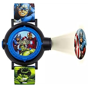 Avengers Children’s Digital Watch with Multicolour Dial Digital Display and Blue PU Strap AVG3536