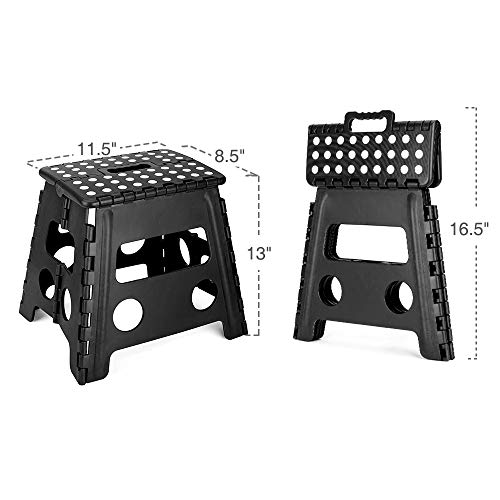 Acko Folding Step Stool - 13 inch Height Premium Heavy Duty Foldable Stool for Adults, Kitchen Garden Bathroom Stepping Stool (1 Pack)