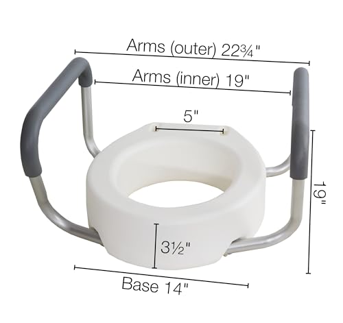 image for Essential Medical Supply Raised Elevated Toilet Seat Riser for an Elon