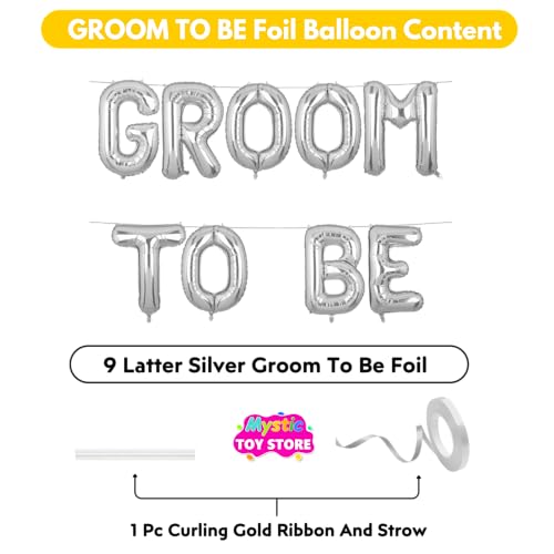 Image of Groom To Be Banner Silver for Wedding Home Boys Foil Balloon Decoration Decor Celebration Silveren