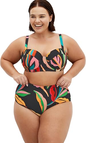 City Chic Women's Plus Size Top - Maui Print Underwire Bikini