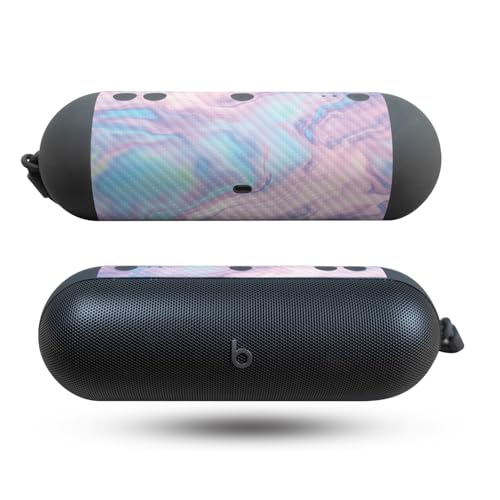 Image of Carbon Fiber Speaker Skin Compatible with Beats Pill (2024) - Pastel Wave - Premium 3M Vinyl Protective Wrap Decal Cover - Easy to Apply | Crafted in The USA by MightySkins