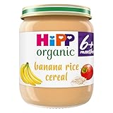 HiPP Organic Banana Rice Cereal Baby Food Jar 6+ Months 125g (Pack of 6)