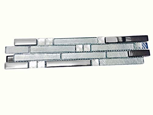Hominter Silver Metallic Glass Mosaic Wall Tile Sample by Hominter - Used condition - Image 2