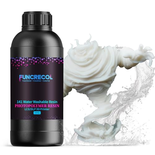 FUNCRECOL Water Washable 3D Printer Resin with 3 Cleaning Modes, 1kg White