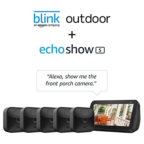 Echo Show 5 (Charcoal) with All-new Blink Outdoor- 5 camera kit