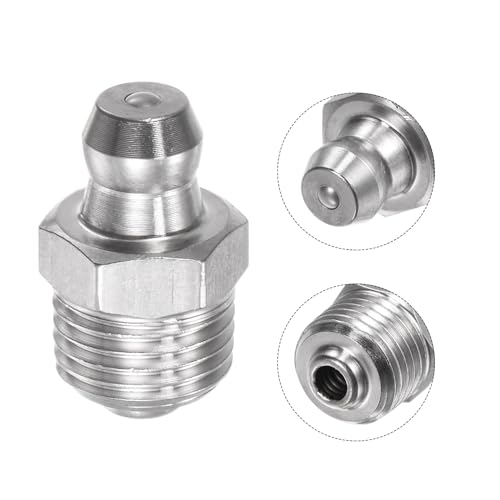 Image of uxcell 201 Stainless Steel Straight Grease Fitting M10 x 1mm Thread Hydraulic Grease Fitting Accessories, 30Pcs