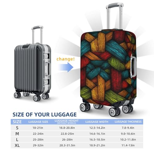 Color Basketweave Pattern Elastic Travel Luggage Covers Dustproof Scratch-Resistant Suitcase Protector Fit 22-24 Inch4