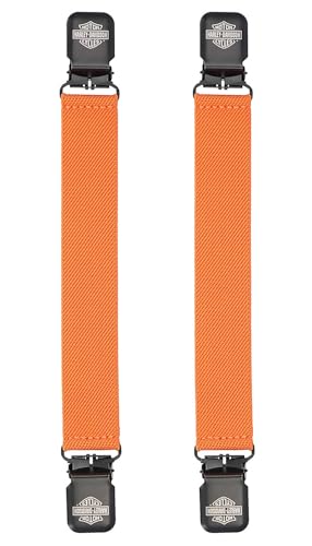 Harley-Davidson Men's Etched Bar & Shield Logo Elastic Boot Clips – Orange