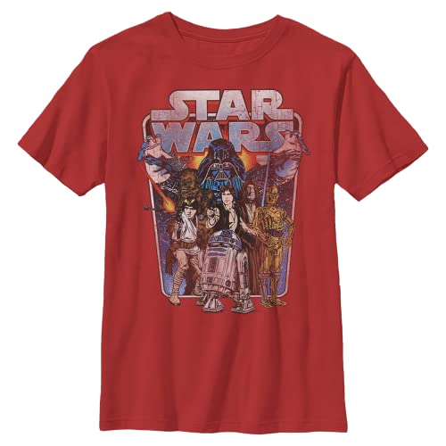 T-shirt Star Wars garçon vêtement rouge ado taille L haut col rond classique mode enfant