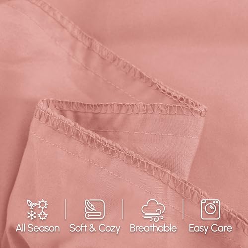 Image of Elegant Comfort Luxury Ultra-Soft 1-Piece Body Pillowcase - 1500 Premium Hotel Quality Microfiber Double Brushed - Wrinkle Resistant, Body Pillowcase Size, Dusty Rose