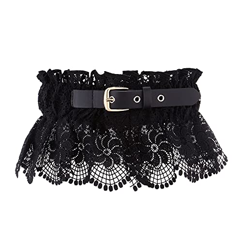 Ayliss Women Elastic Wide Belt Lace Stretchy Wide Waist Dress Belt Fashion Cinch Stretch Waistband Retro Trendy Ladies Belt