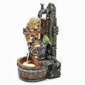 LuxenHome Water Fountain Outdoor, Puppy at The Farmhouse Faucet Resin Outdoor Fountains, 25" Water Fountains with LED Light, Garden Water Fountains Outdoor