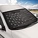 Motor Trend USA Vintage Flag Windshield Sun Shade, Foldable Car Sun Shade with Patriotic Graphic, Collapsible Sun Visor Sunshade (Medium, 65 x 33 inches)