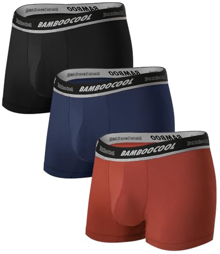 Image of BAMBOO COOL Mens Underwear Trunks for Man Soft Waistband Open-fly Support Briefs(3 or 4 pack)