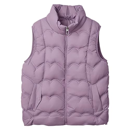 Chaleco acolchado de mujer para paseos urbanos y días fríos de invierno en color morado