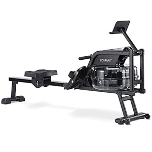 ECHANFIT Magnetic/Water Rowing Machine for Home Use Rower with Adjustable Resistance, LCD Monitor, Tablet Holder and 350 LB Weight Capacity, Optional Bluetooth Function and Free App