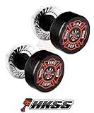 2 Black Billet Aluminum License Plate Frame Tag Bolts for FIRE DEPT RB USF Model-PYT-8888-837