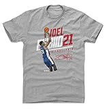 500 LEVEL Joel Embiid Shirt (Cotton, X-Large, Heather Gray) - Joel Embiid Slant R WHT