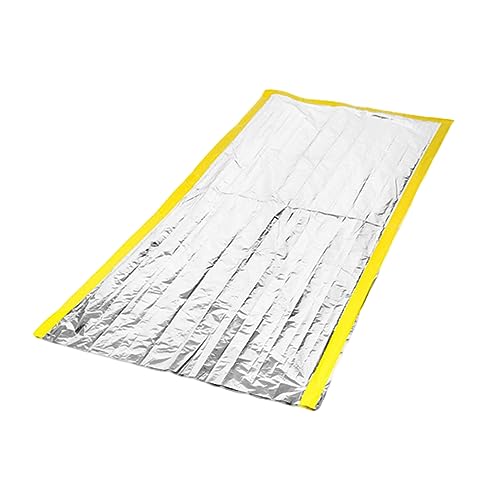Mikikit Outdoor Emergency Reusable Thermal Survival Bag for Camping Hiking and Emergency Situations Silver and Yellow