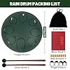 Lomuty 6 Inches 15 CM Steel Tongue Drum-8 Notes C Major Tuned Percussion Instrument-Handpan Drum with Bag, Music Book, Mallets and Finger Picks(Green) #3