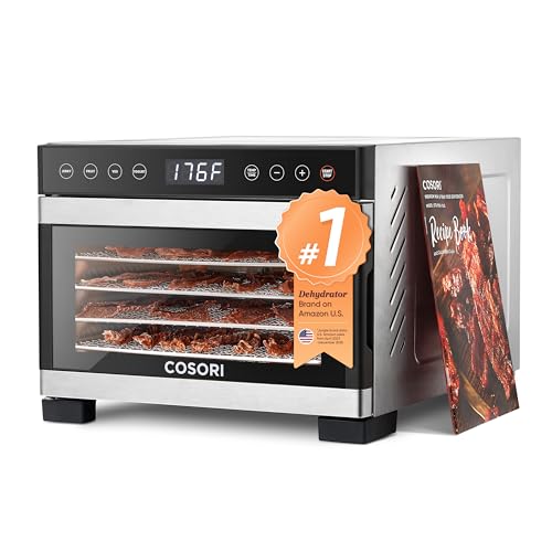 COSORI Food Dehydrator for Jerky, 176&deg;F Temperature Control, 5 Stainless Steel Trays Dryer Machine,...