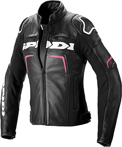 SPIDI Evorider 2 Damen Motorrad Lederjacke, schwarz/rot, 42