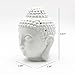 Translucent Ceramic Buddha Head Statue Oil Burner Aromatherapy Diffusers Home Decor - White