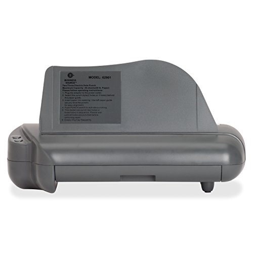 Business Source Desktop Hole Punches Powered Multi-Hole Paper Punch (62901) Gray Medium (25-99) #TOP1