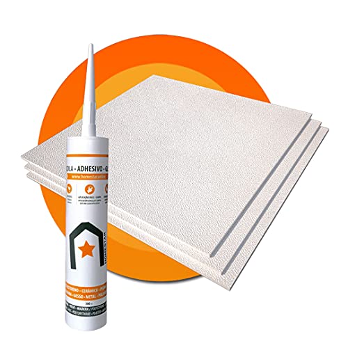 PACK 8x PANELES DECORATIVOS PARED/TECHO"KRISTALL" POLIESTIRENO POLIESPAN (8x Paneles + 1 Adhesivo 300ml) :: REVESTIMIENTOS HOMESTAR® Cover