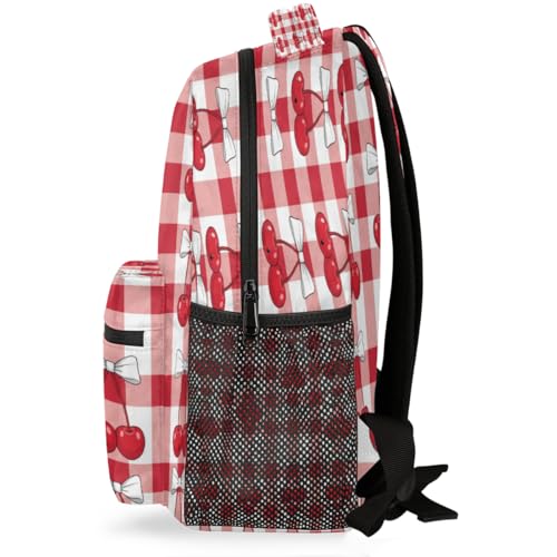 Mochila escolar de viaje Cherry Check de 15.6 pulgadas para estudiantes 3