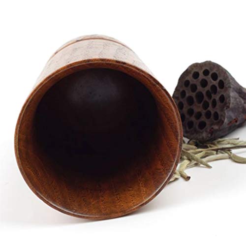 Lejia Solid Wooden Cup,Handmade Nordic Style Wood Cup，Portable Cup Outdoor Cup Coffee Mug Drinking Cup Camping Mug Tea Cup,Vintage Carved Wood Grain Decor Drinking Cup 200Ml #TOP2