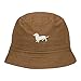 Mens Bucket Hat Dachshund Embroidered Washed Cotton Classic Bucket Hat (Khaki,7 1/2)