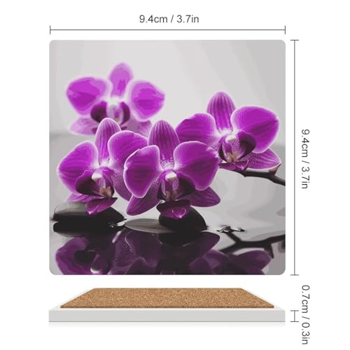 Dessous de verre céramique isolant violet dessous de bouteille carré liège
