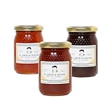El Abuelo Rafael, Miel de Abeja Pura, Miel Cruda, 100% Miel Pura Natural Honey Sin Filtrar Sin Azúcar, Alta Concentración de Minerales Pack de 3 Sabores - Castaño, Aguacate, Mil Flores