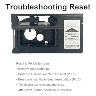 Laroal Adattatore per Cassette VHS-C Convertitore VHS Convertitore Video Adattatore per Scatola convertitore VHS Lettore di Nastri per VHS in VHSC Non Compatibile con 8mm Mini DV Hi8