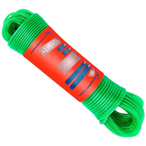 Filo per Bucato con Anima in Acciaio, Antiruggine e Impermeabile, Lungo 10 Metri, Robusto e Durevole Con Rivestimento Resistente Allo Sbiadimento, Accessori per Esterni e Campeggio (Verde)