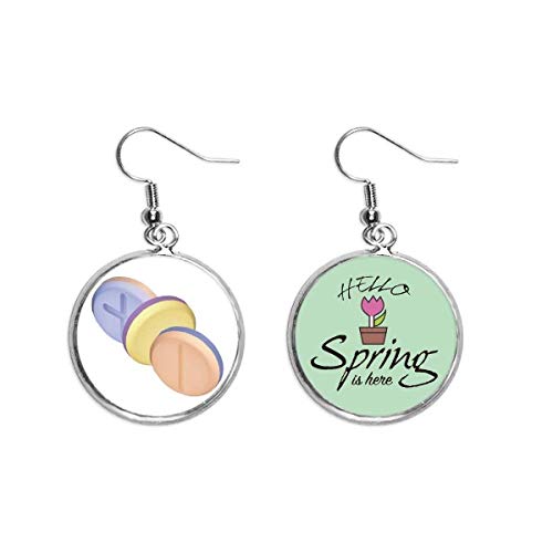Pendientes de primavera con colgante de píldora para amantes de la moda y joyería original