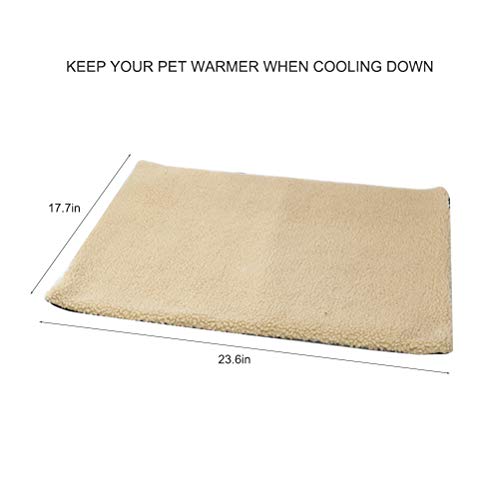 Zhongdawei Pet Heating Cushion Soft Self Heating Blanket for Cats Dogs Small Animals Dog Mat Cat Blanket Self Warming Thermal Blanket Washable 60 x 45 cm,yellow - Image 3