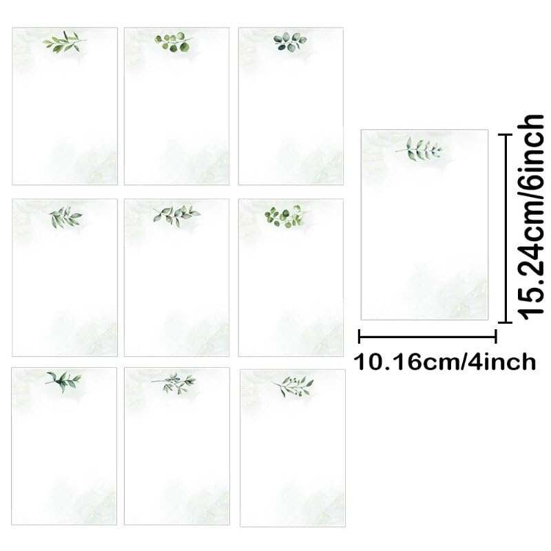 Image of 100 PCS Eucalyptus Green Note Cards